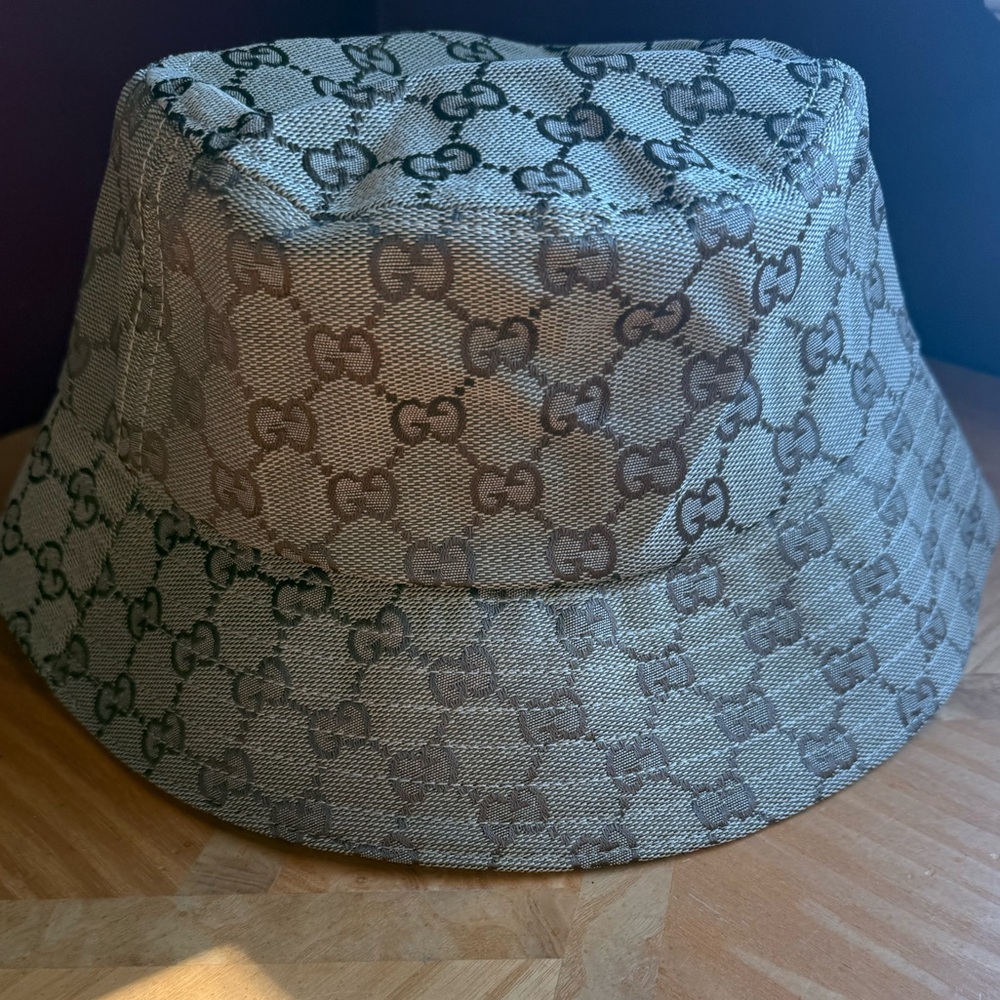 Tan Monogram Bucket Hat NWOT - Picture 4 of 6